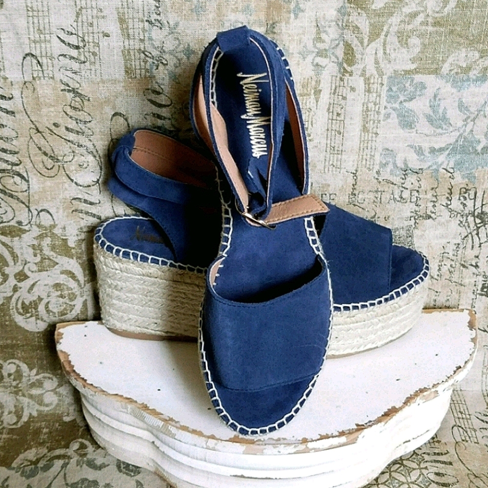 Neiman Marcus Navy Blue Espadrilles